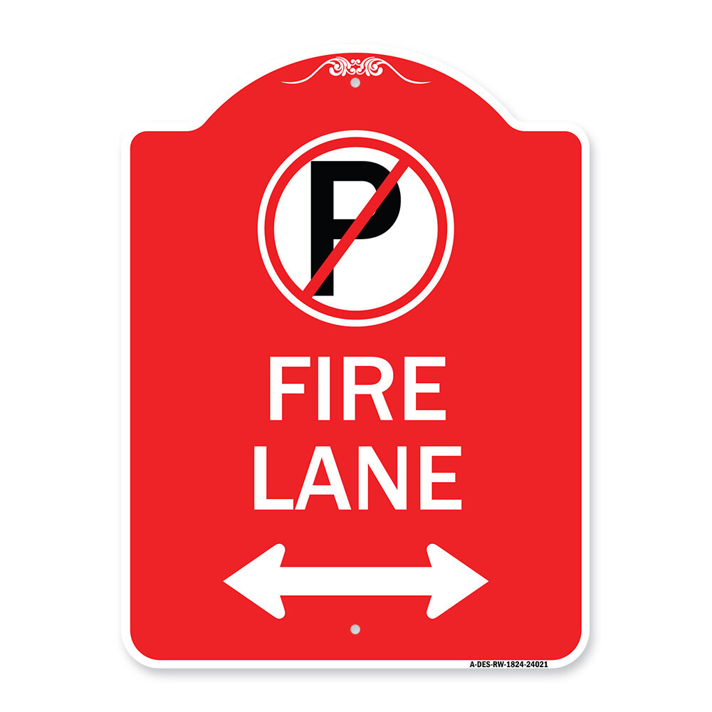 Signmission Signmission Designer Series Sign Fire Lane No Parking